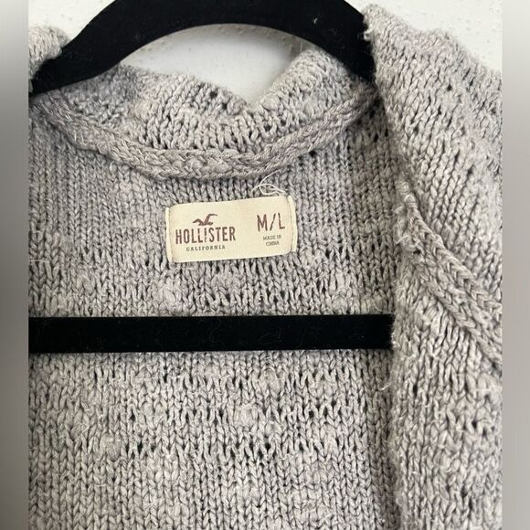 Hollister Grey Cotton Blend Cardigan Size M/L - Picture 2 of 5